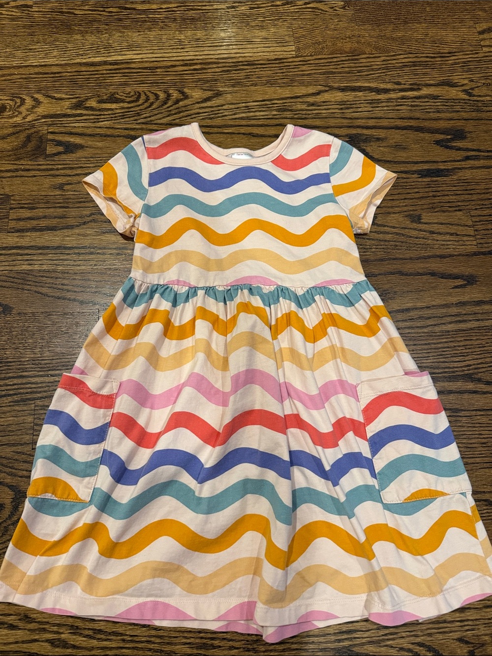 Hanna Andersson Girls' Short-Sleeve Wave Stripe Dress - Multicolor